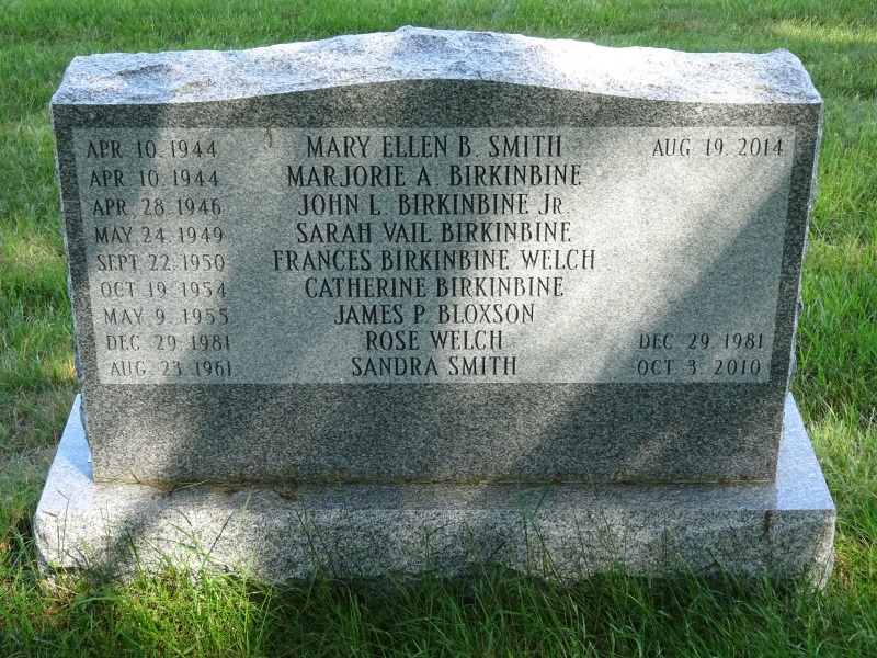 Birkinbine-Welch monument front