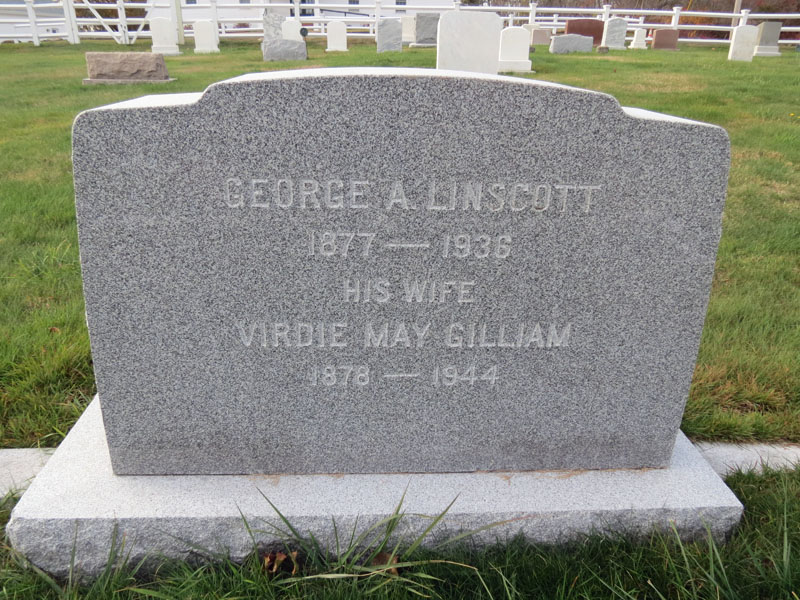 George and Virdie May Linscott monument