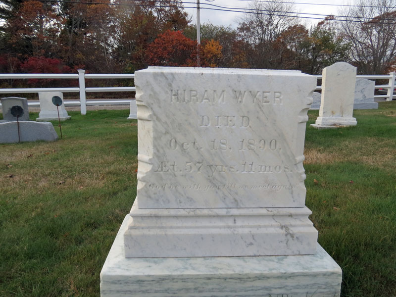 Hiram  Weyer monument back