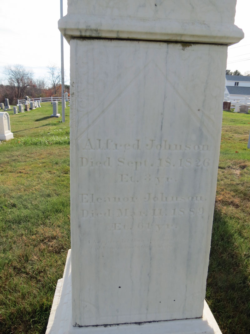 Johnson Family monument left