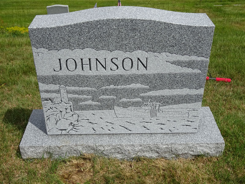 David, Frances and David II Johnson monument front