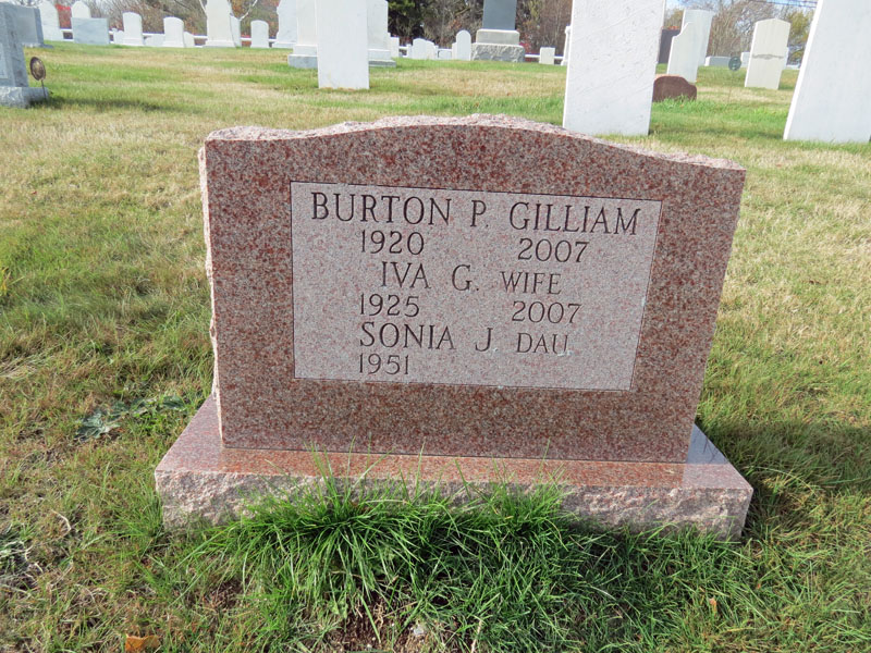 Burton Gilliam Family monument